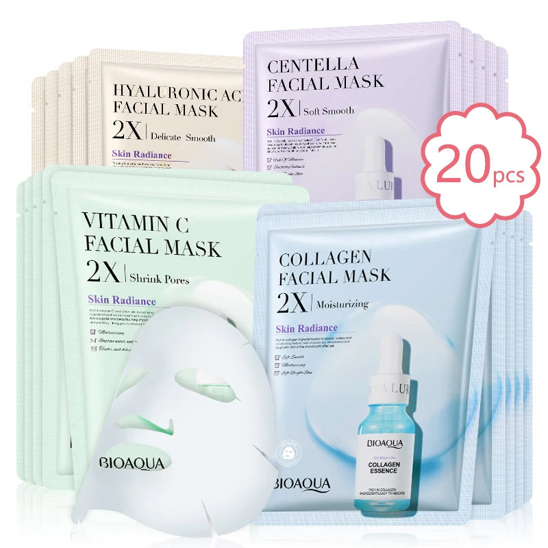 BIOAQUA Hydrating & Refreshing Face Mask Set – 20 Sheets